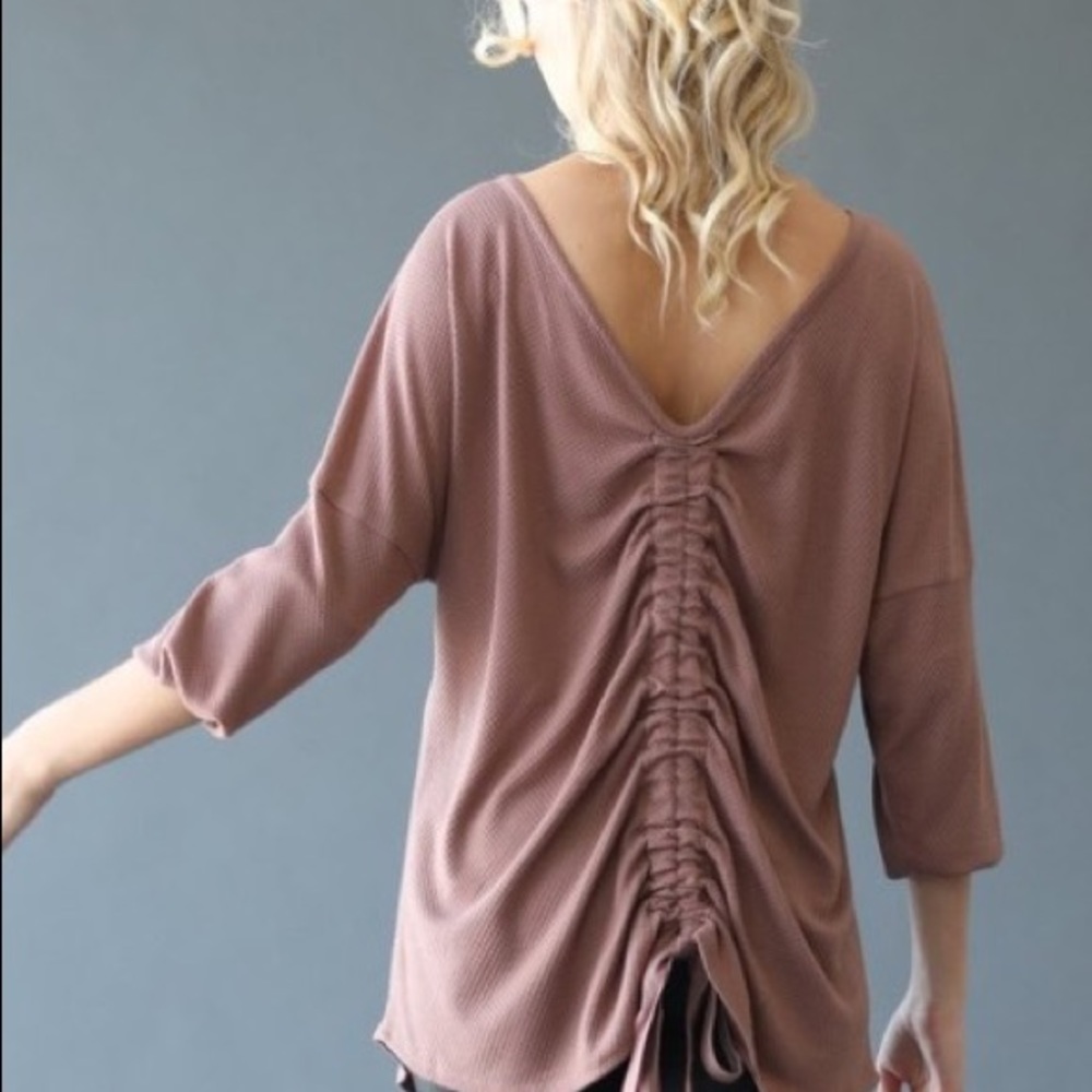 SOLD OUT!!! 3/4 Sleeve Top with Rouched Back